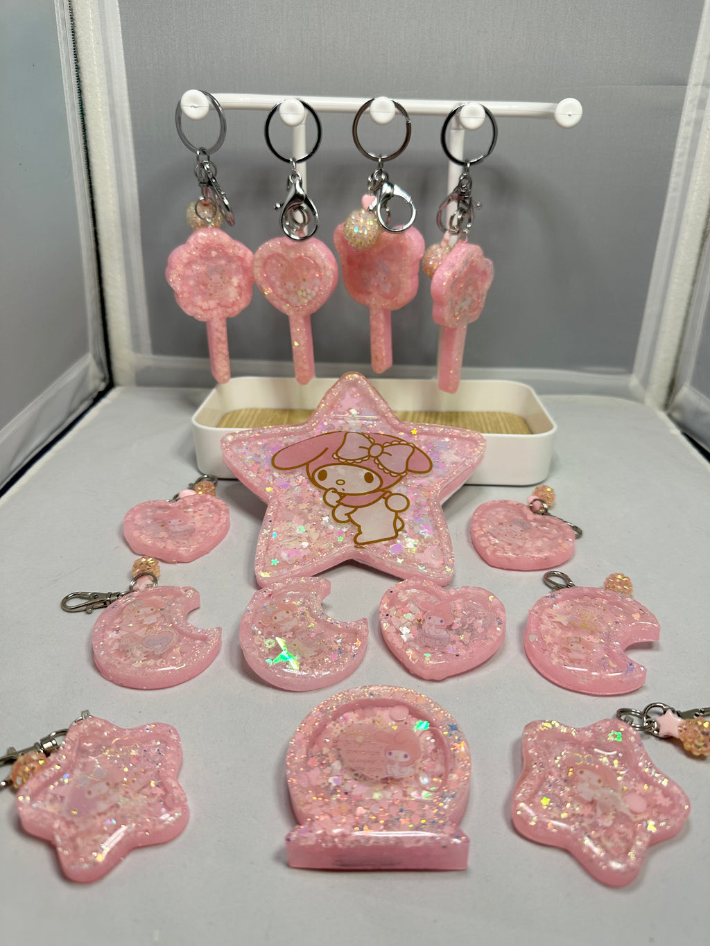 Butterfly Wand Liquid Shaker Keychain