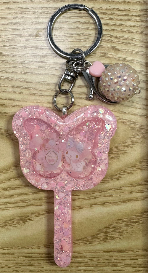 Butterfly Wand Liquid Shaker Keychain