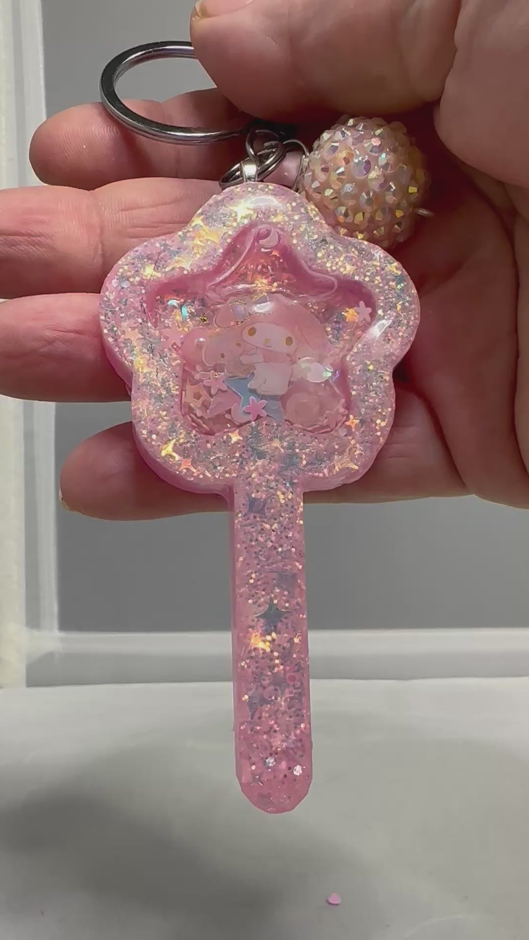 Star Wand Liquid Shaker Keychain