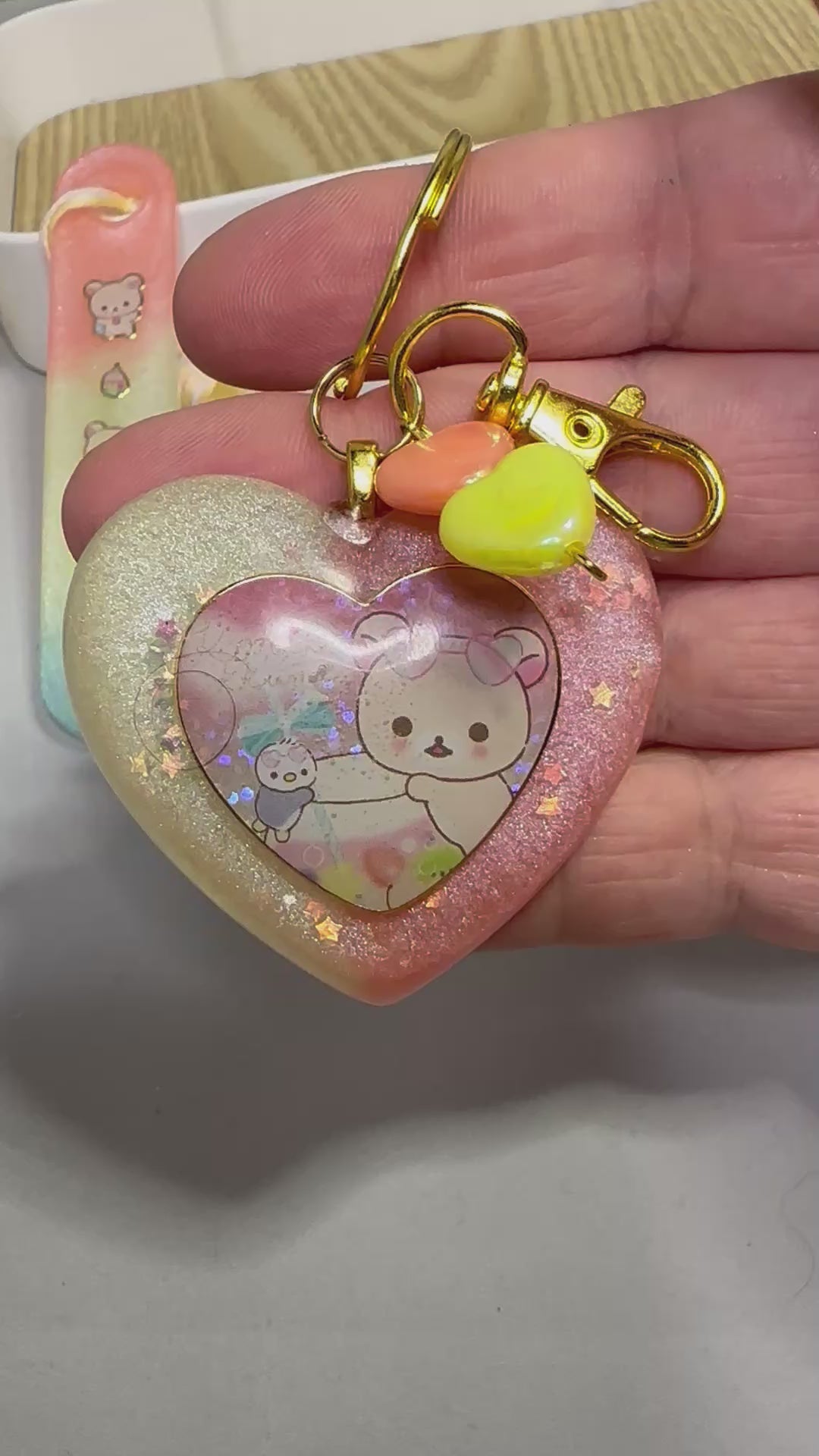 Sharing A Drink Puffy Heart Charm