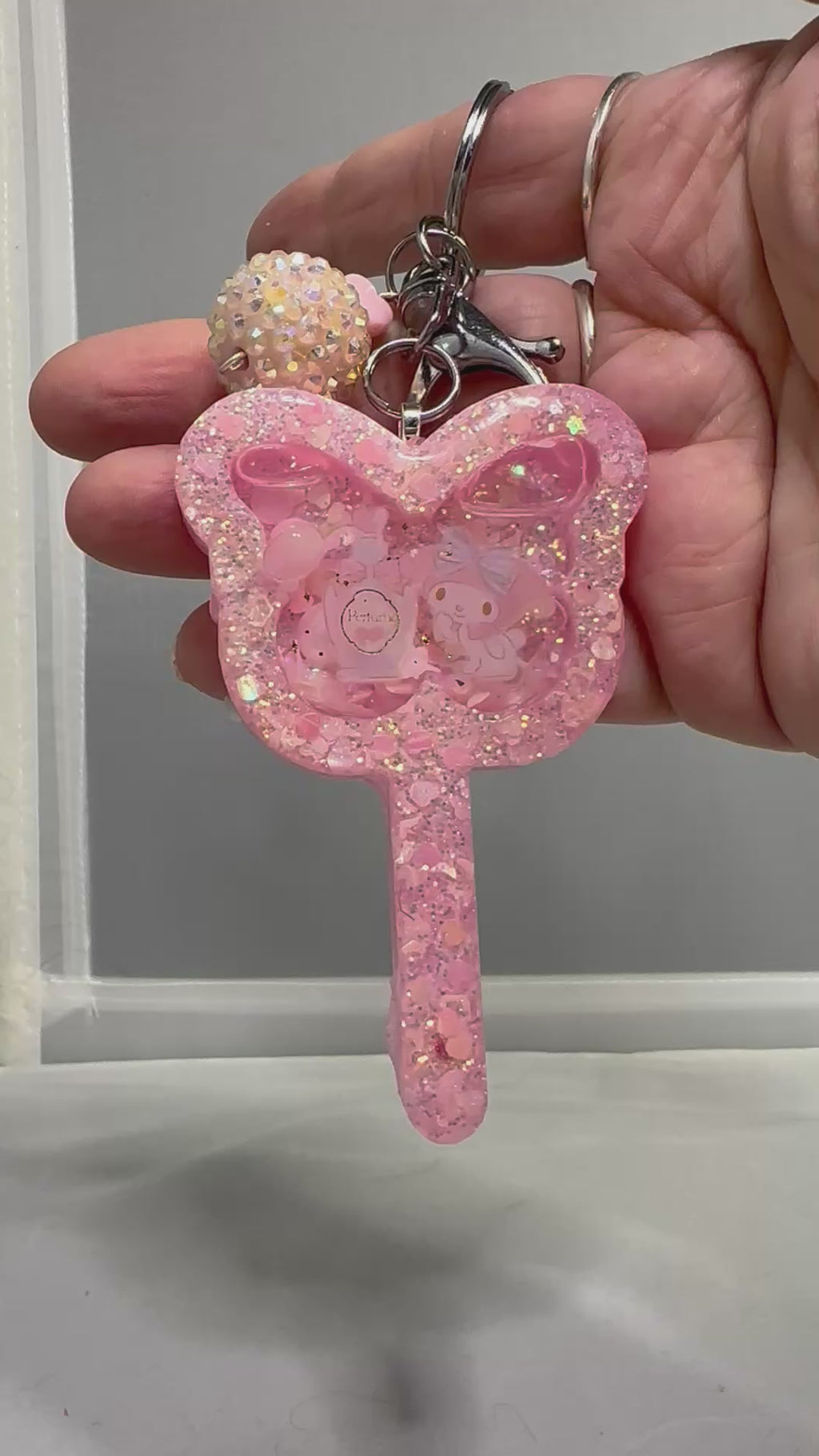 Butterfly Wand Liquid Shaker Keychain