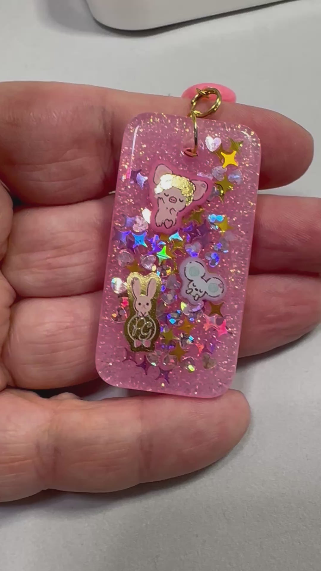 Pig Girl Self Care Day Spa Rectangle Charm