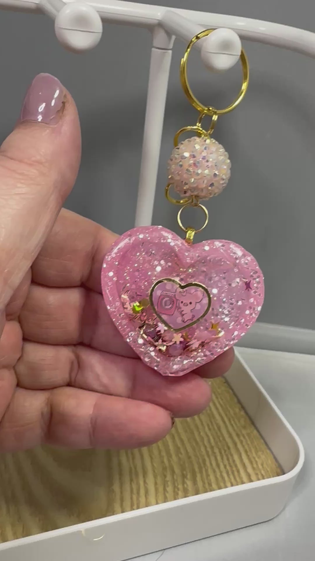 Pig Girl Self Care Day Heart Shaker Charm